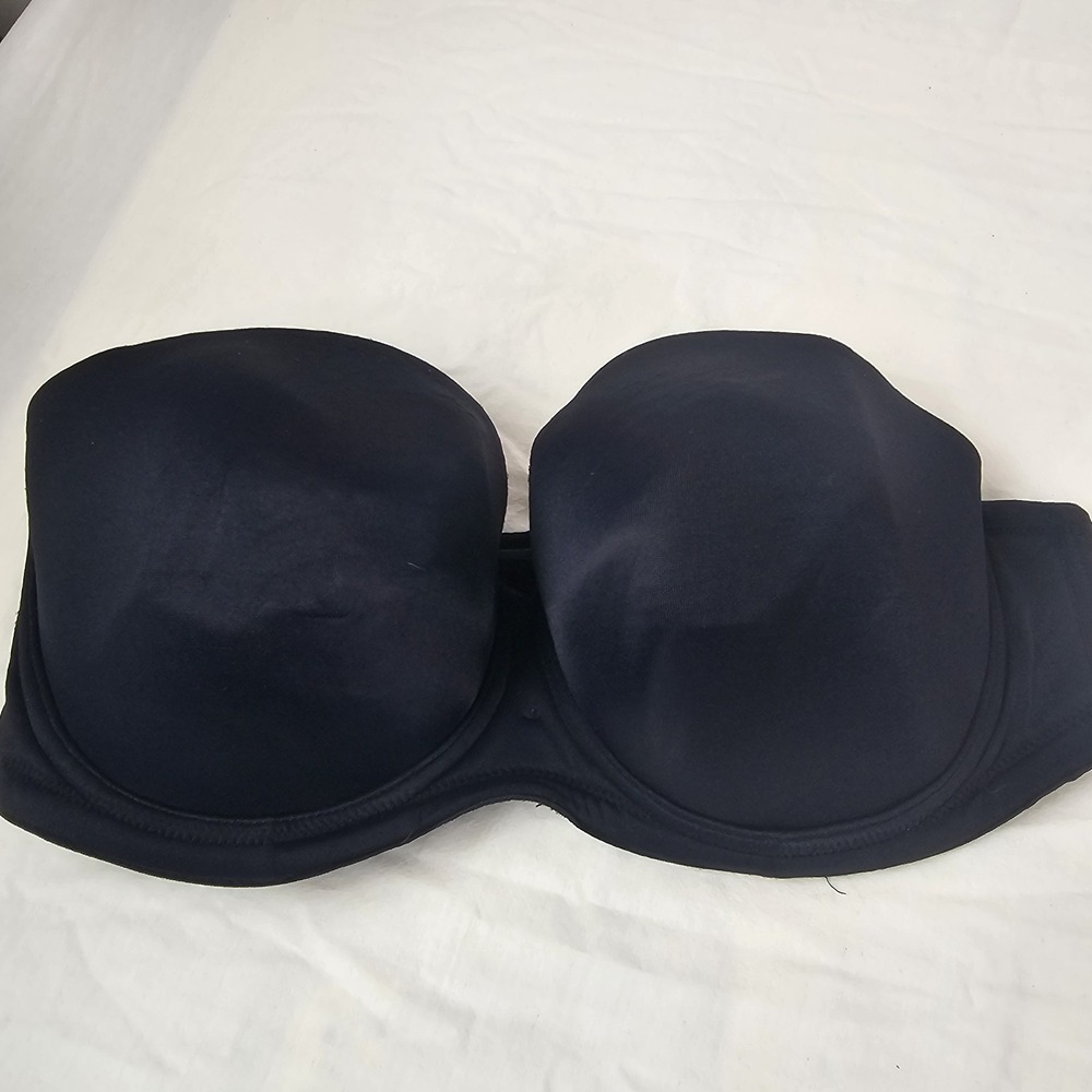 Delicates Strapless Bra Black Underwire Size 38D